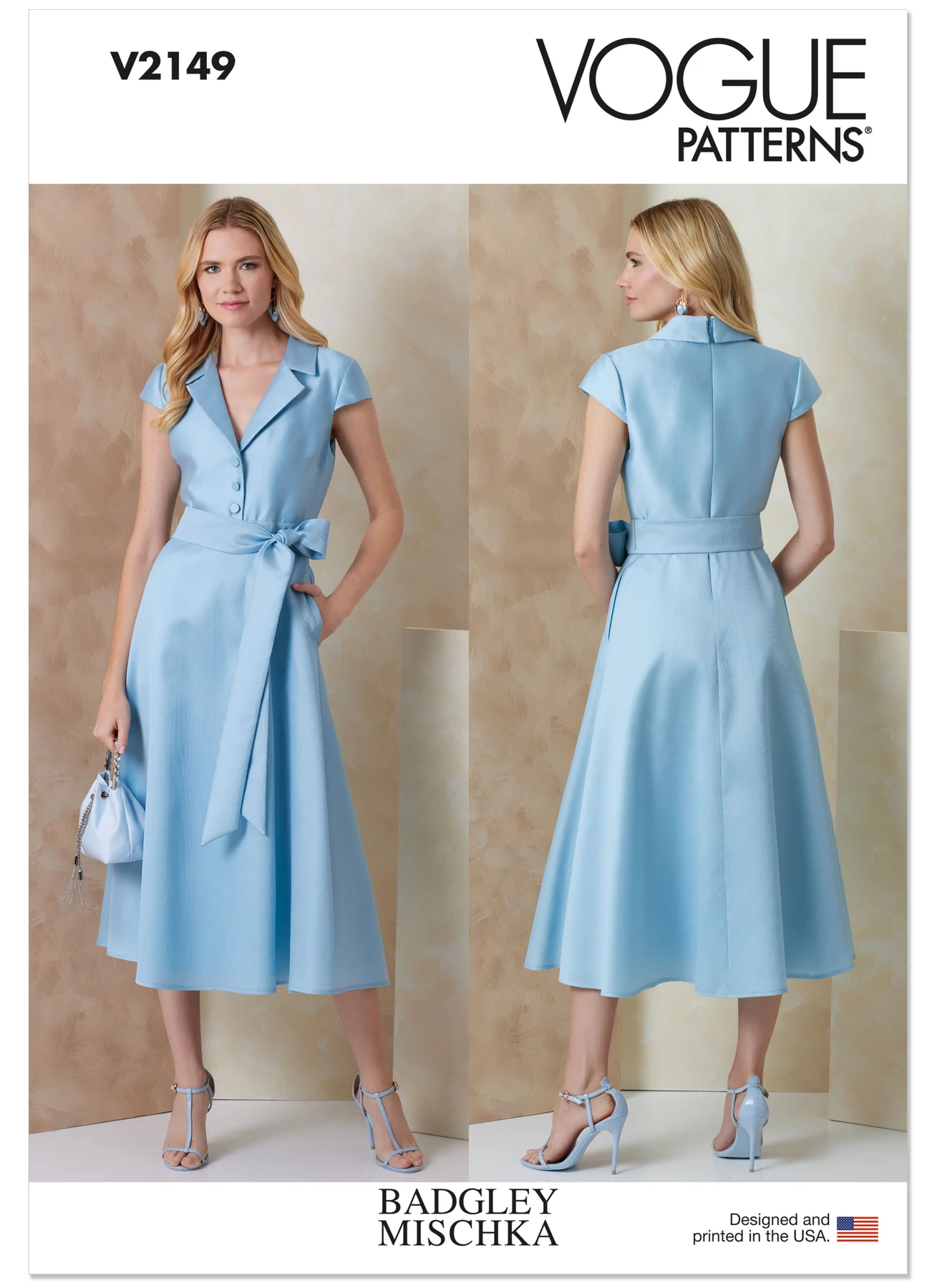 Vogue Patterns Misses' Fit and Flare Midi Shirtdress and Sash by Badgley Mischka (PDF) 1 Vogue Patterns Misses' Fit and Flare Midi Shirtdress and Sash by Badgley Mischka (PDF)
