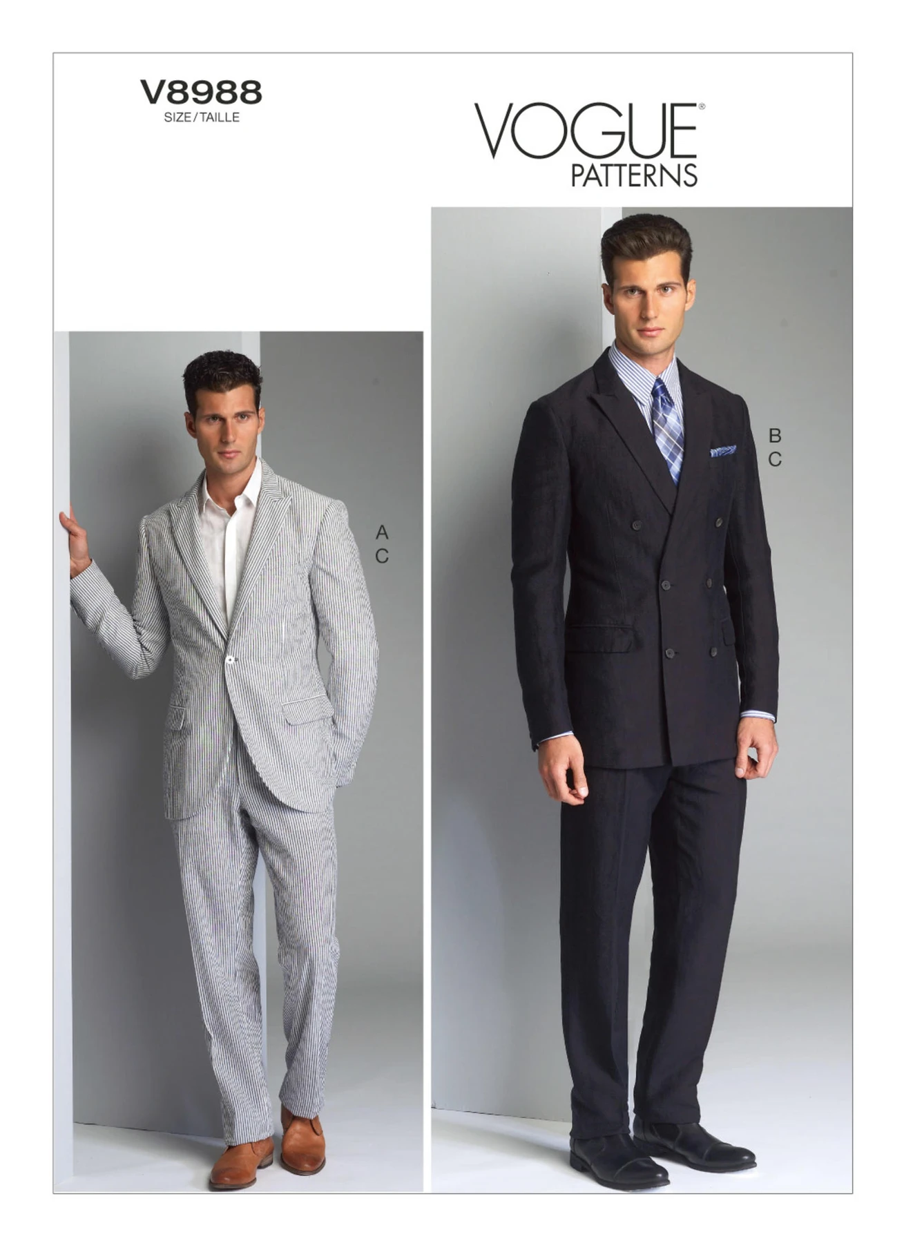 Vogue Patterns Men's Single or Double-Breasted Suit Jacket and Pants 1 Vogue Patterns Men's Single or Double-Breasted Suit Jacket and Pants