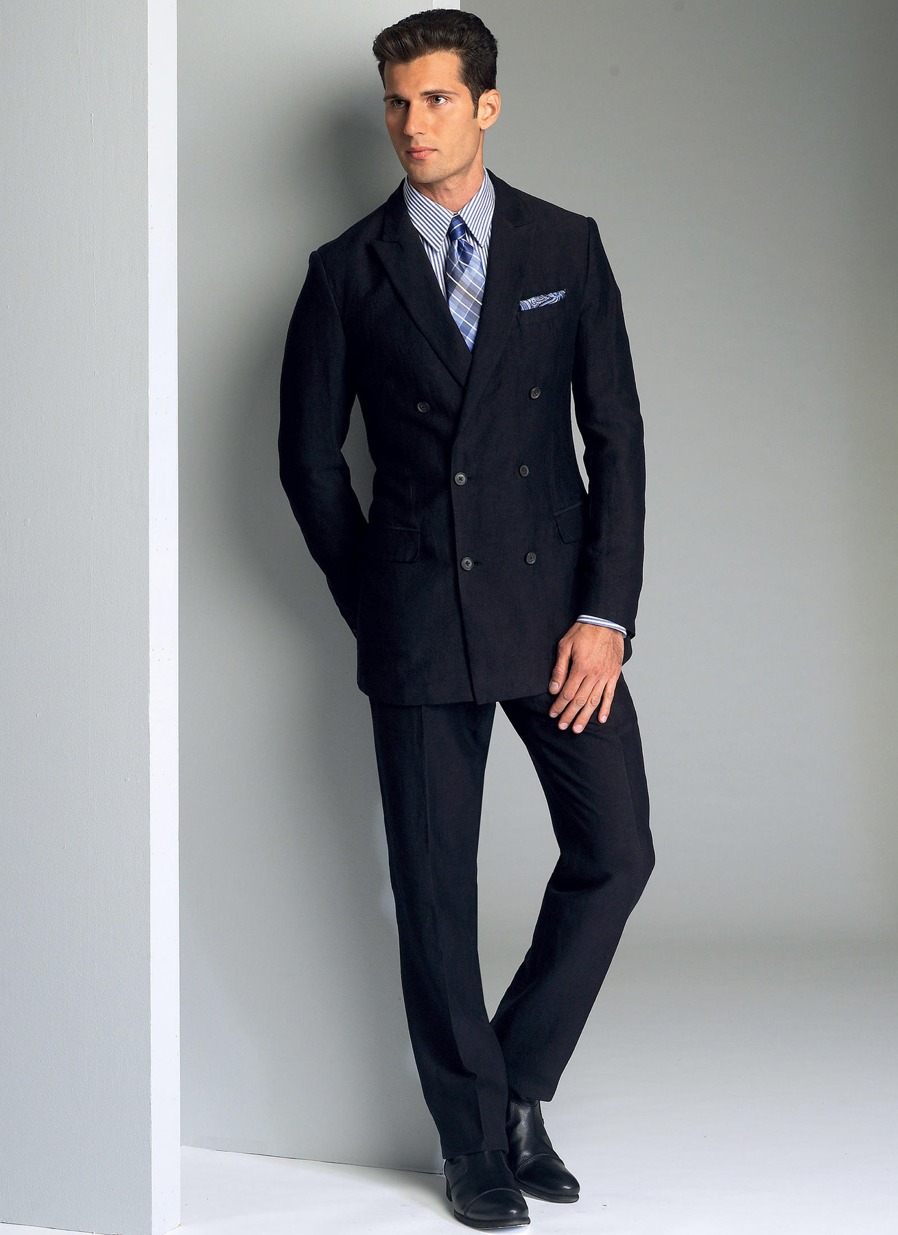 Vogue Patterns Men's Single or Double-Breasted Suit Jacket and Pants 5 Vogue Patterns Men's Single or Double-Breasted Suit Jacket and Pants