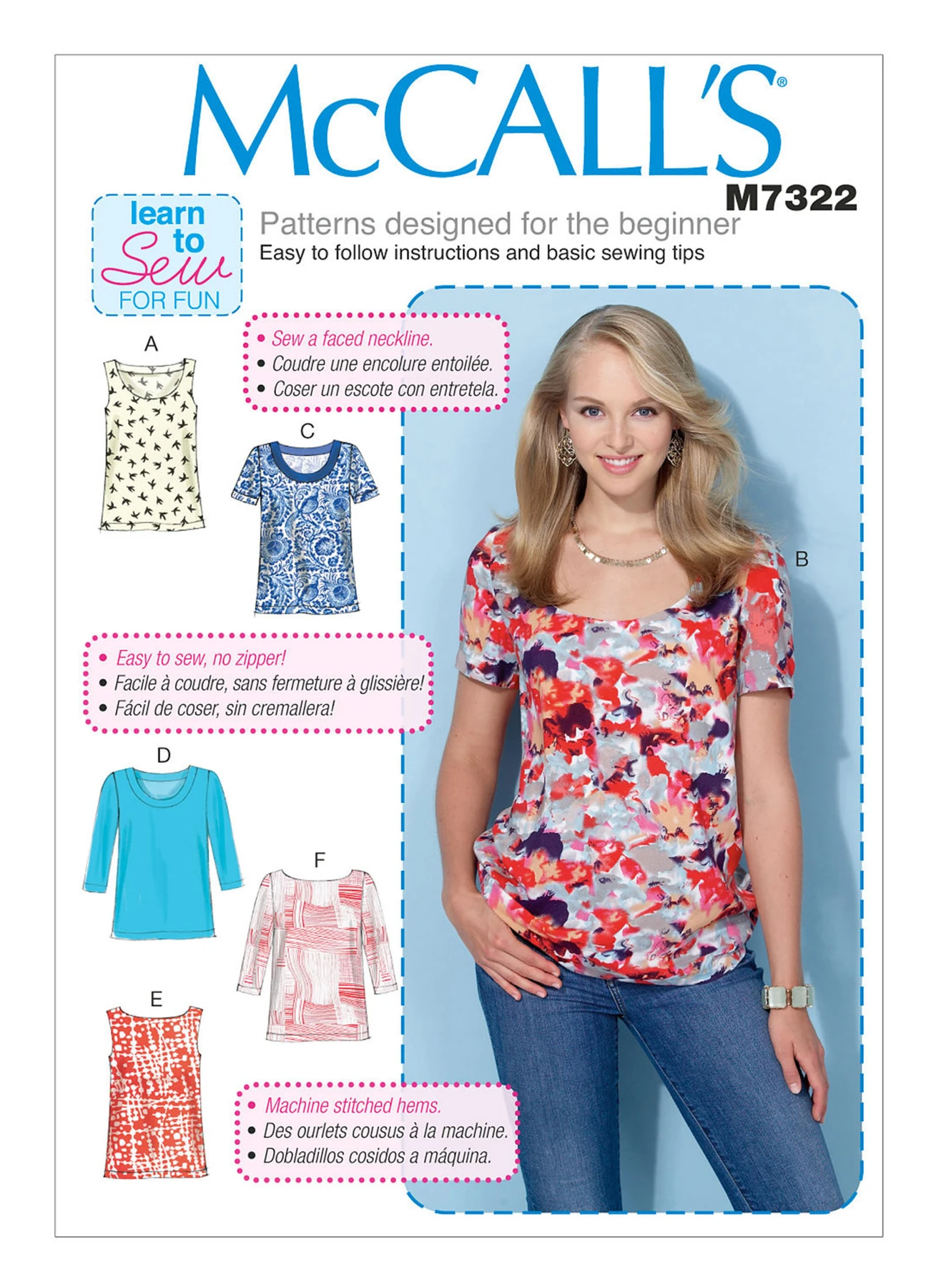 McCall's Sewing Pattern Misses' Pullover Tops 1 McCall's Sewing Pattern Misses' Pullover Tops