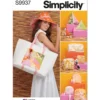Simplicity Sewing Pattern Hat, Tote Bag and Zipper Cases