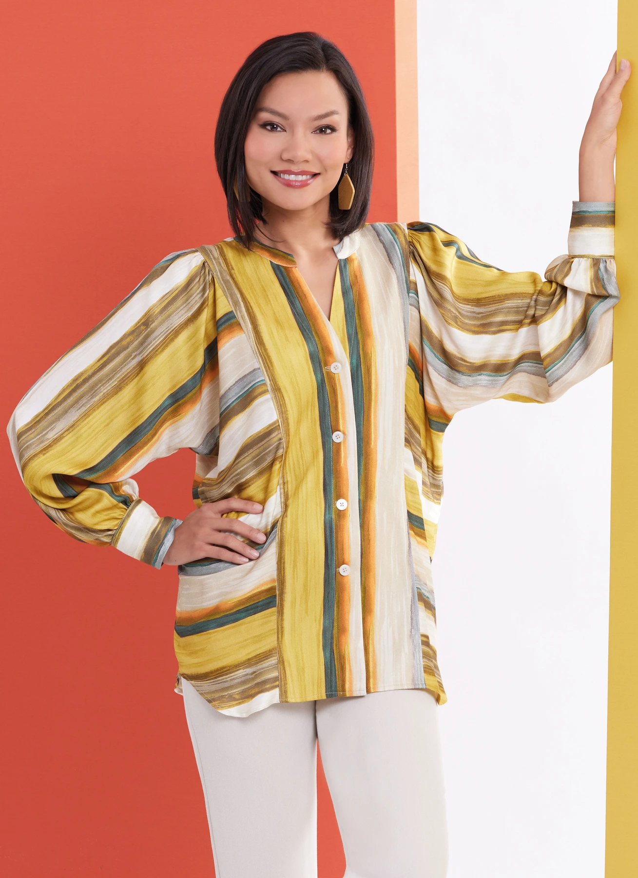 Butterick Sewing Pattern Misses' Top with Short or Long Sleeves 2 Butterick Sewing Pattern Misses' Top with Short or Long Sleeves