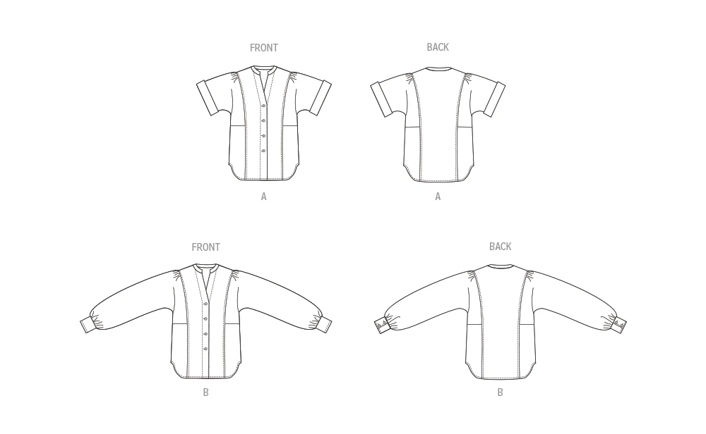 Butterick Sewing Pattern Misses' Top with Short or Long Sleeves 7 Butterick Sewing Pattern Misses' Top with Short or Long Sleeves