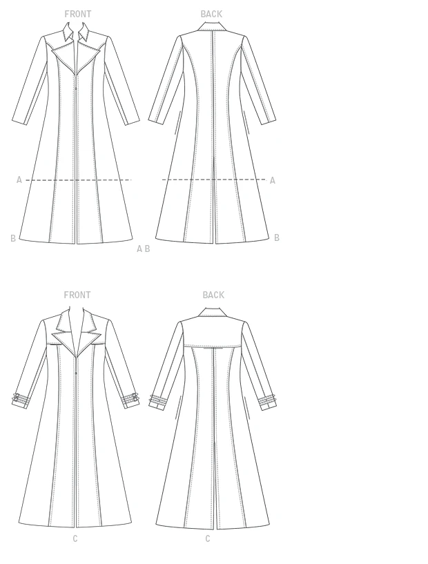 McCall's Sewing Pattern Collared and Seamed Coats 5 McCall's Sewing Pattern Collared and Seamed Coats
