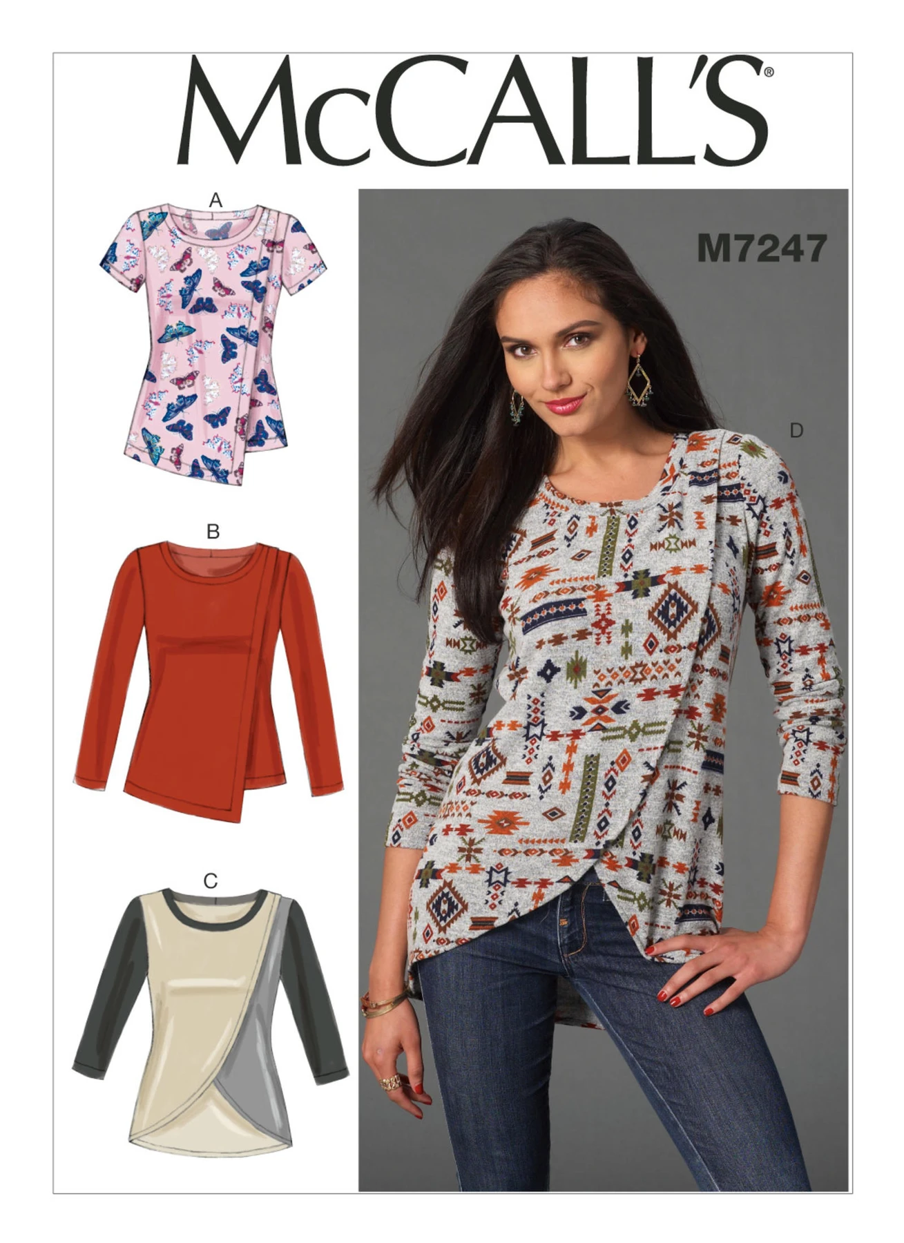 McCall's Sewing Pattern Misses' Tulip-Hem or Overlay T-Shirts 1 McCall's Sewing Pattern Misses' Tulip-Hem or Overlay T-Shirts