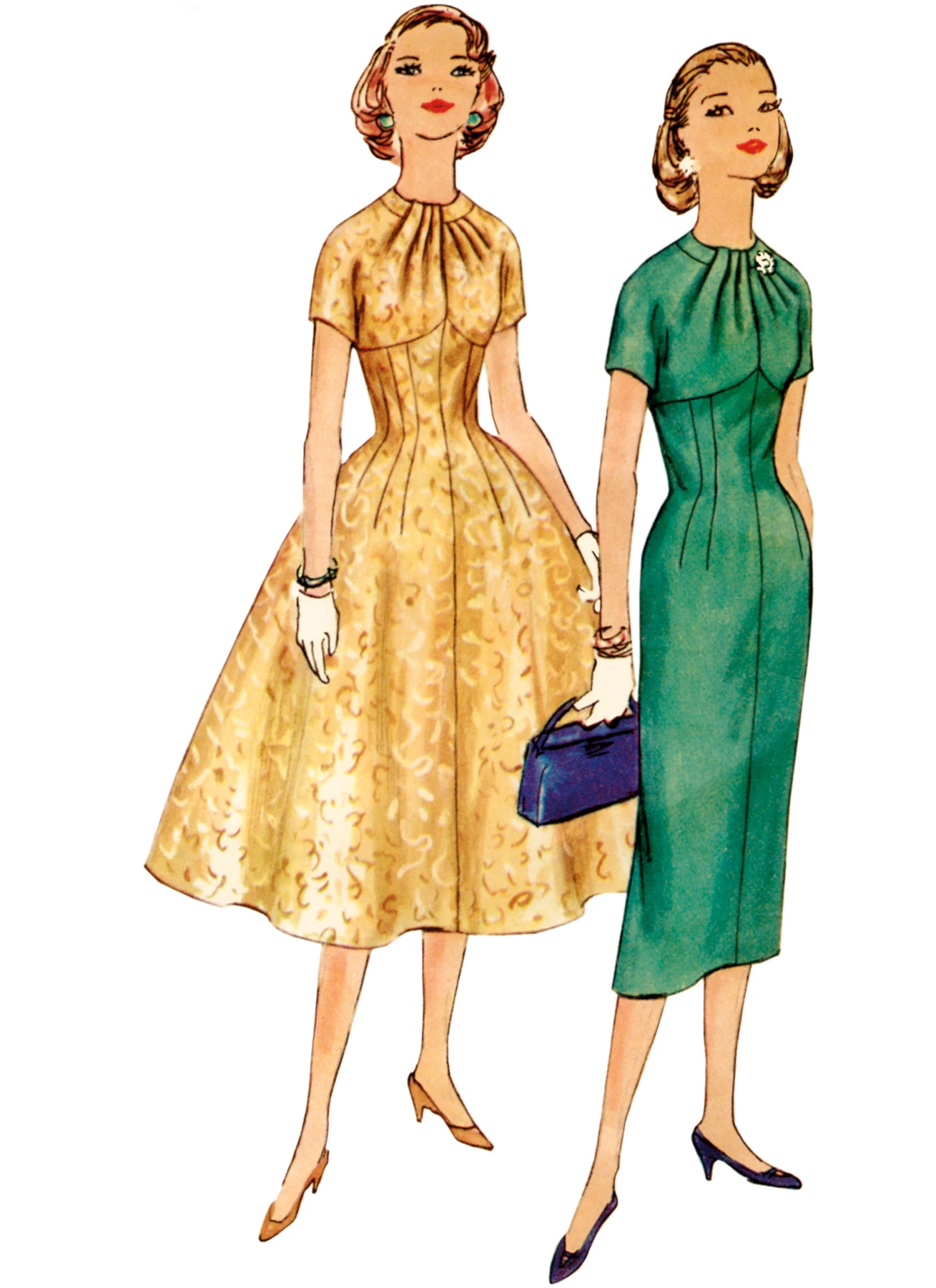 Simplicity Sewing Pattern 1950s Misses' Dress with Skirt Variations 2 Simplicity Sewing Pattern 1950s Misses' Dress with Skirt Variations