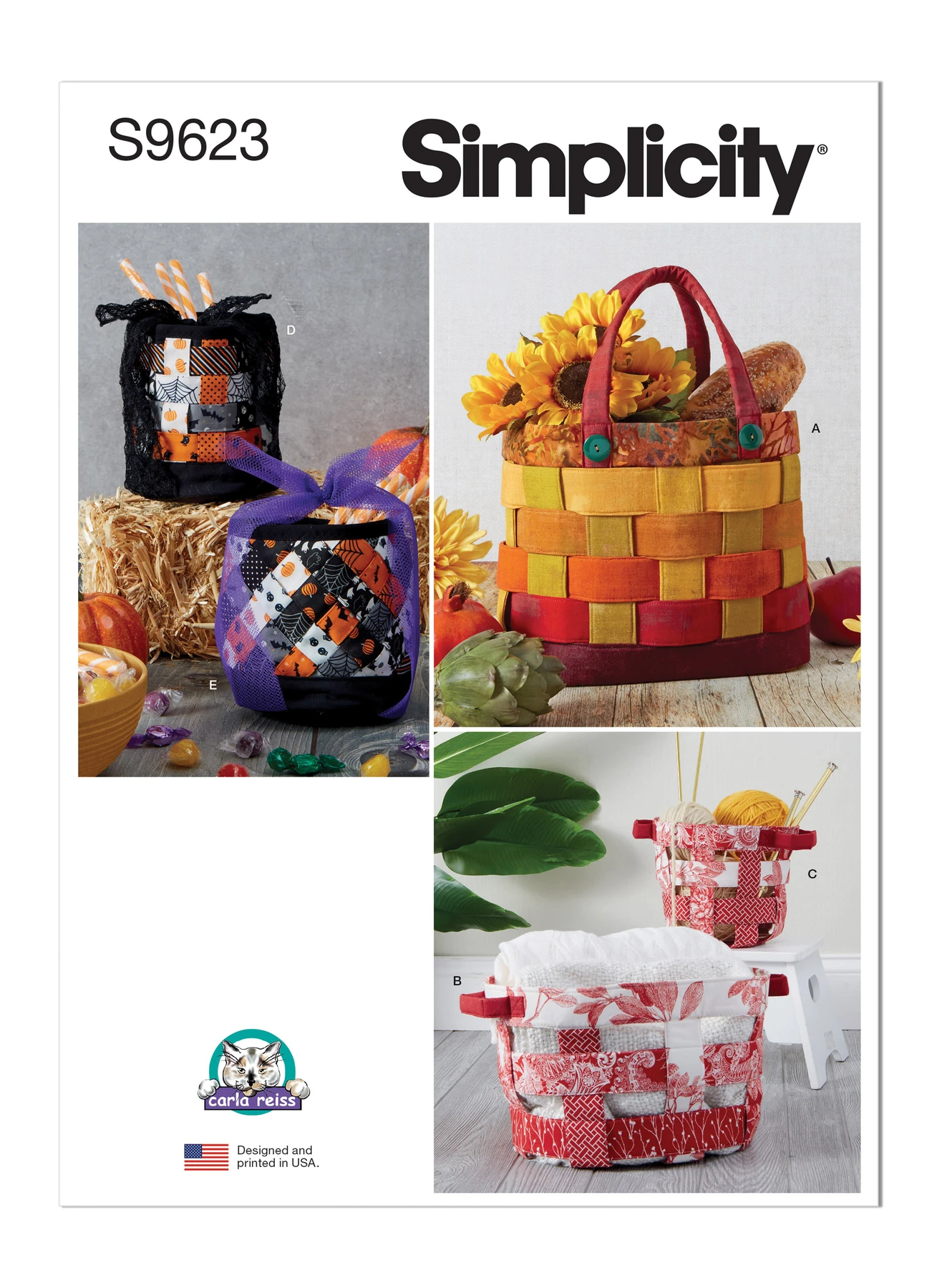 Simplicity Sewing Pattern Fabric Baskets by Carla Reiss Design 1 Simplicity Sewing Pattern Fabric Baskets by Carla Reiss Design