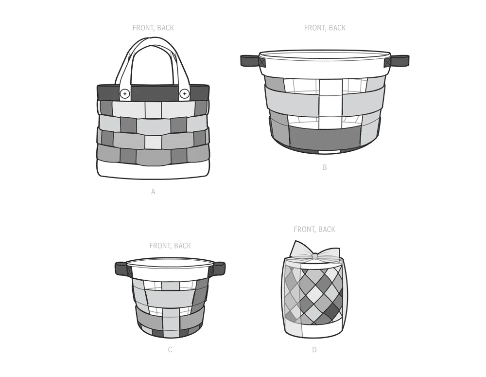 Simplicity Sewing Pattern Fabric Baskets by Carla Reiss Design 6 Simplicity Sewing Pattern Fabric Baskets by Carla Reiss Design