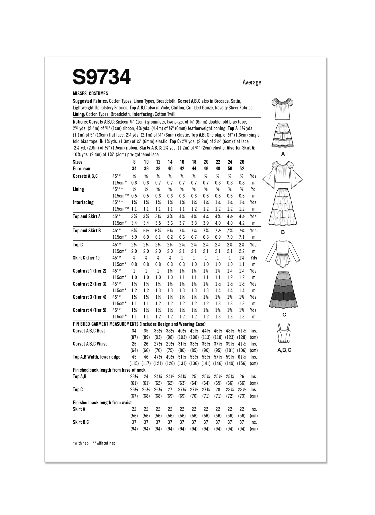 Simplicity Sewing Pattern Misses' Costumes by Andrea Schewe Designs 10 Simplicity Sewing Pattern Misses' Costumes by Andrea Schewe Designs