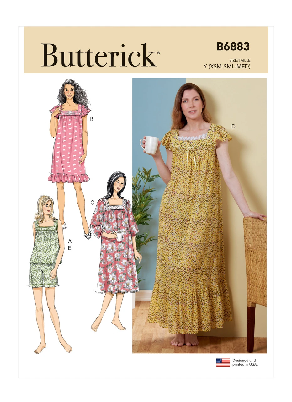 Butterick Sewing Pattern Misses' Top, Nightgowns and Shorts (PDF) 1 Butterick Sewing Pattern Misses' Top, Nightgowns and Shorts (PDF)