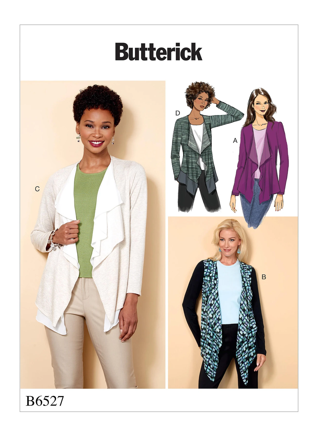 Butterick Sewing Pattern Misses' Cascade-Collar Knit Jacket (PDF) 1 Butterick Sewing Pattern Misses' Cascade-Collar Knit Jacket (PDF)