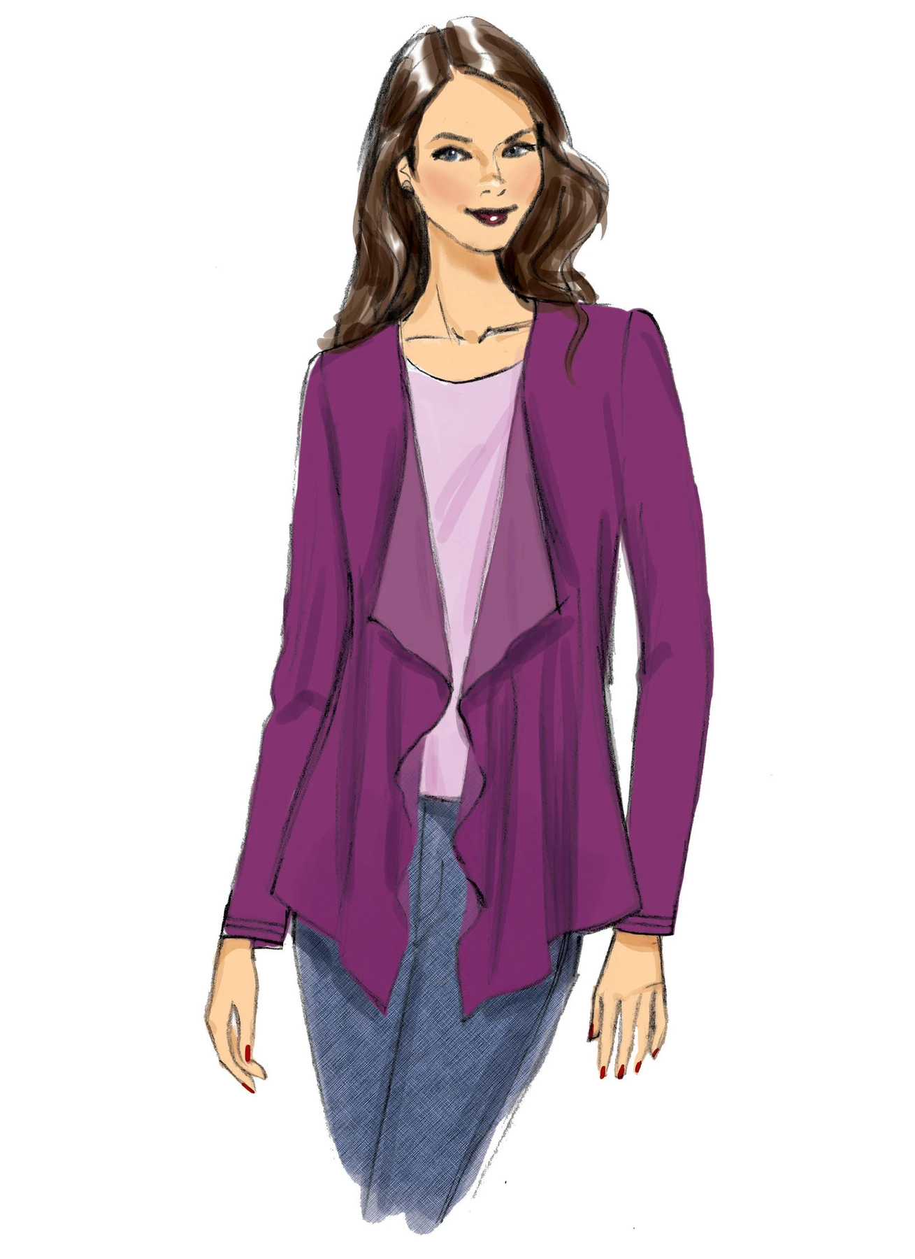 Butterick Sewing Pattern Misses' Cascade-Collar Knit Jacket (PDF) 4 Butterick Sewing Pattern Misses' Cascade-Collar Knit Jacket (PDF)