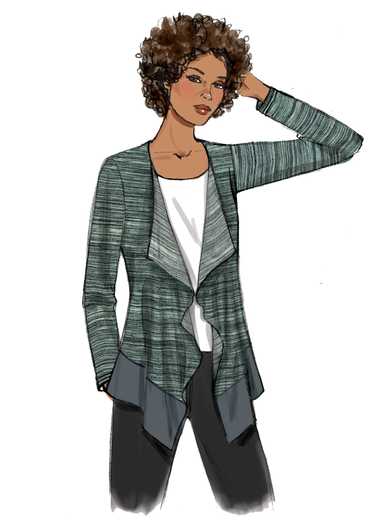 Butterick Sewing Pattern Misses' Cascade-Collar Knit Jacket (PDF) 5 Butterick Sewing Pattern Misses' Cascade-Collar Knit Jacket (PDF)