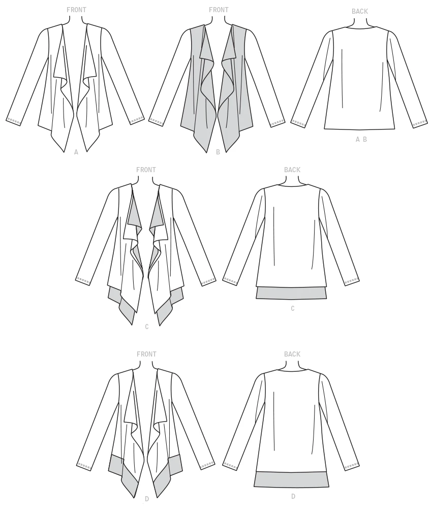 Butterick Sewing Pattern Misses' Cascade-Collar Knit Jacket (PDF) 8 Butterick Sewing Pattern Misses' Cascade-Collar Knit Jacket (PDF)