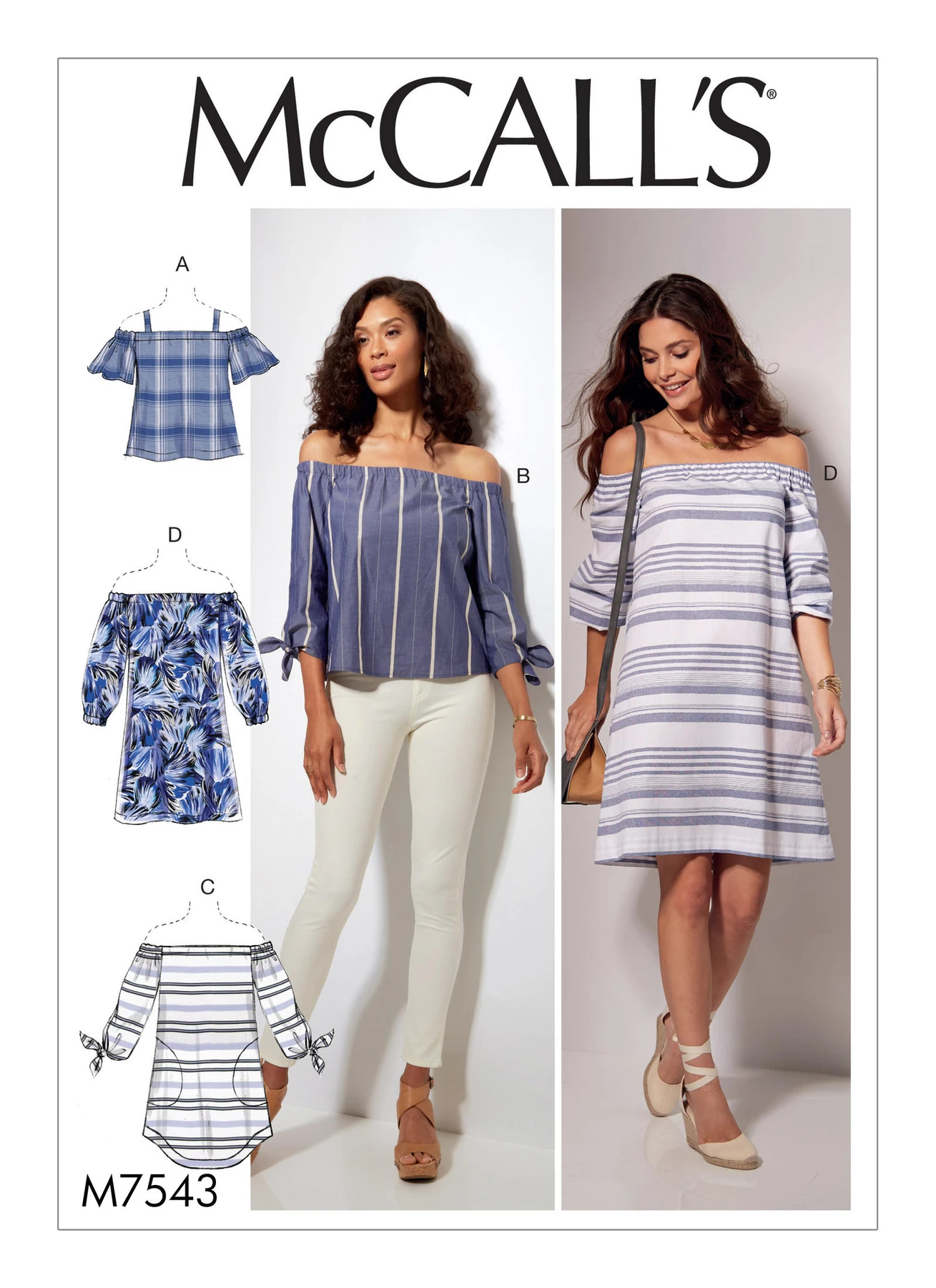 McCall's Sewing Pattern Misses' Off-the-Shoulder Tops, Tunic and Dress (PDF) 1 McCall's Sewing Pattern Misses' Off-the-Shoulder Tops, Tunic and Dress (PDF)