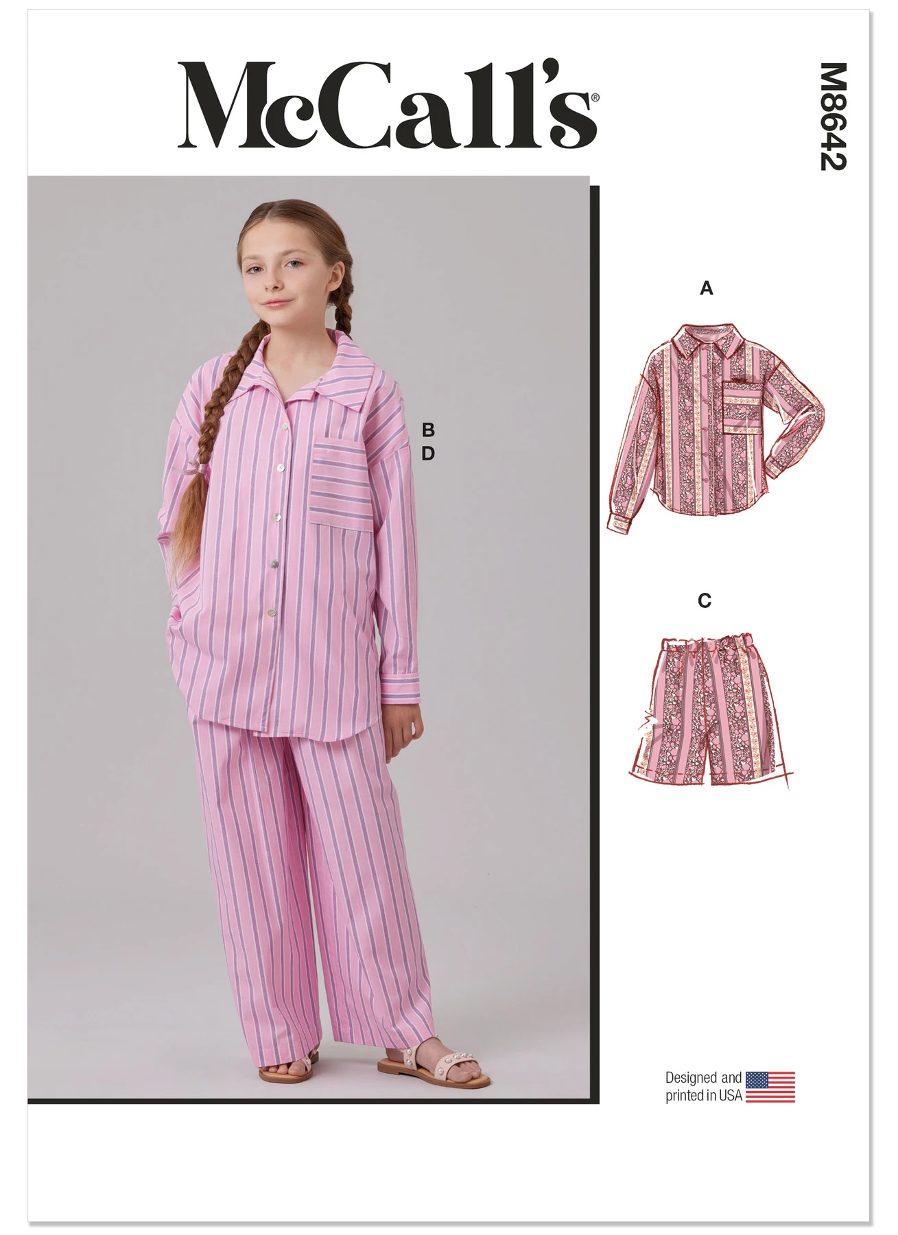 McCall's Sewing Pattern Girl's Shirt in Two Lengths, Shorts and Pants (PDF) 1 McCall's Sewing Pattern Girl's Shirt in Two Lengths, Shorts and Pants (PDF)