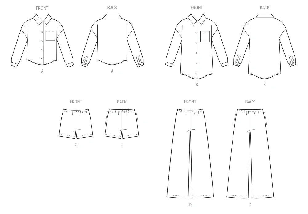 McCall's Sewing Pattern Girl's Shirt in Two Lengths, Shorts and Pants (PDF) 8 McCall's Sewing Pattern Girl's Shirt in Two Lengths, Shorts and Pants (PDF)