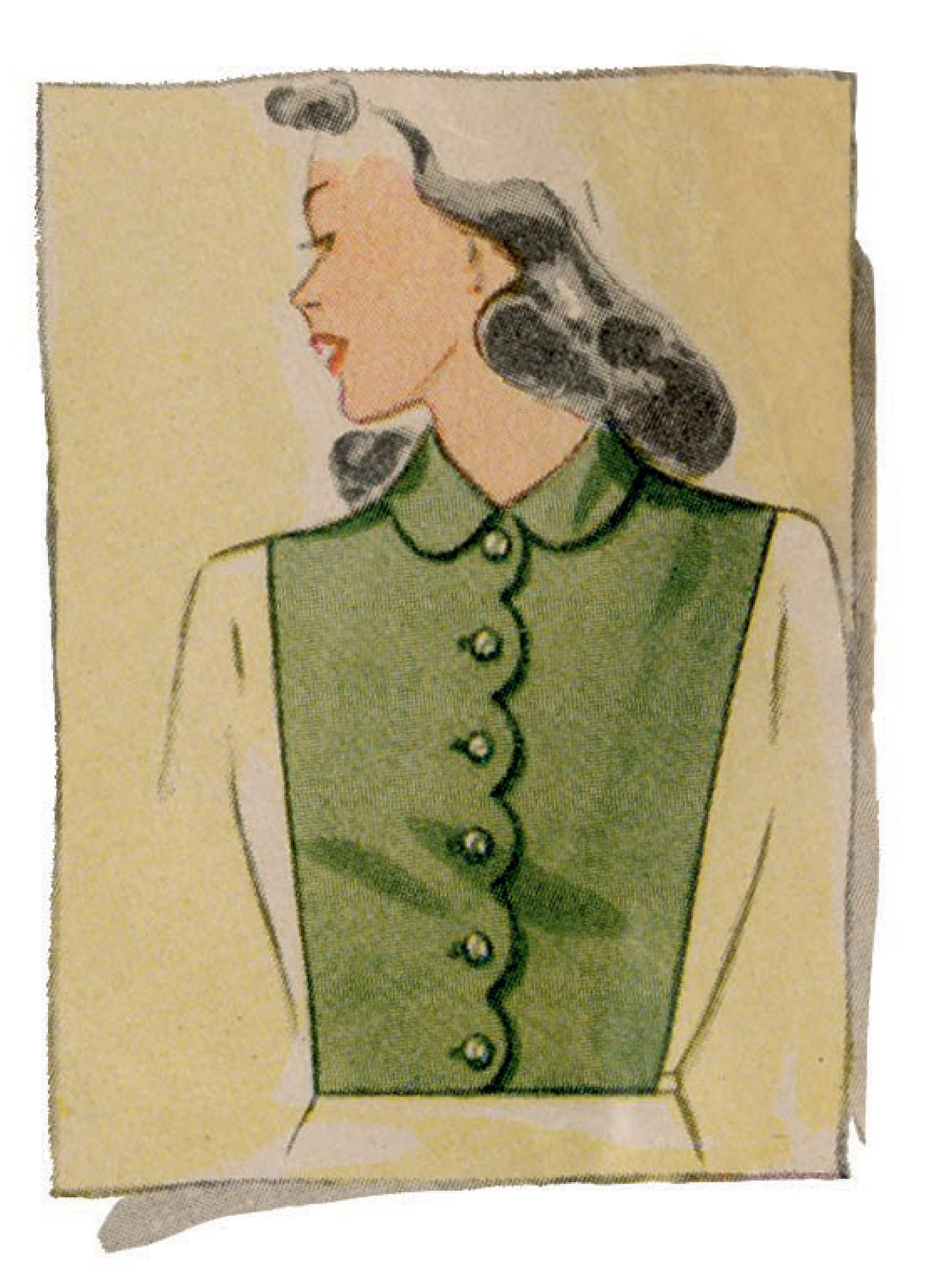 Simplicity Sewing Pattern 1940s Misses' Dickey Set 4 Simplicity Sewing Pattern 1940s Misses' Dickey Set
