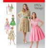 Simplicity Sewing Pattern 1950s Misses' & Miss Petite Vintage Dress