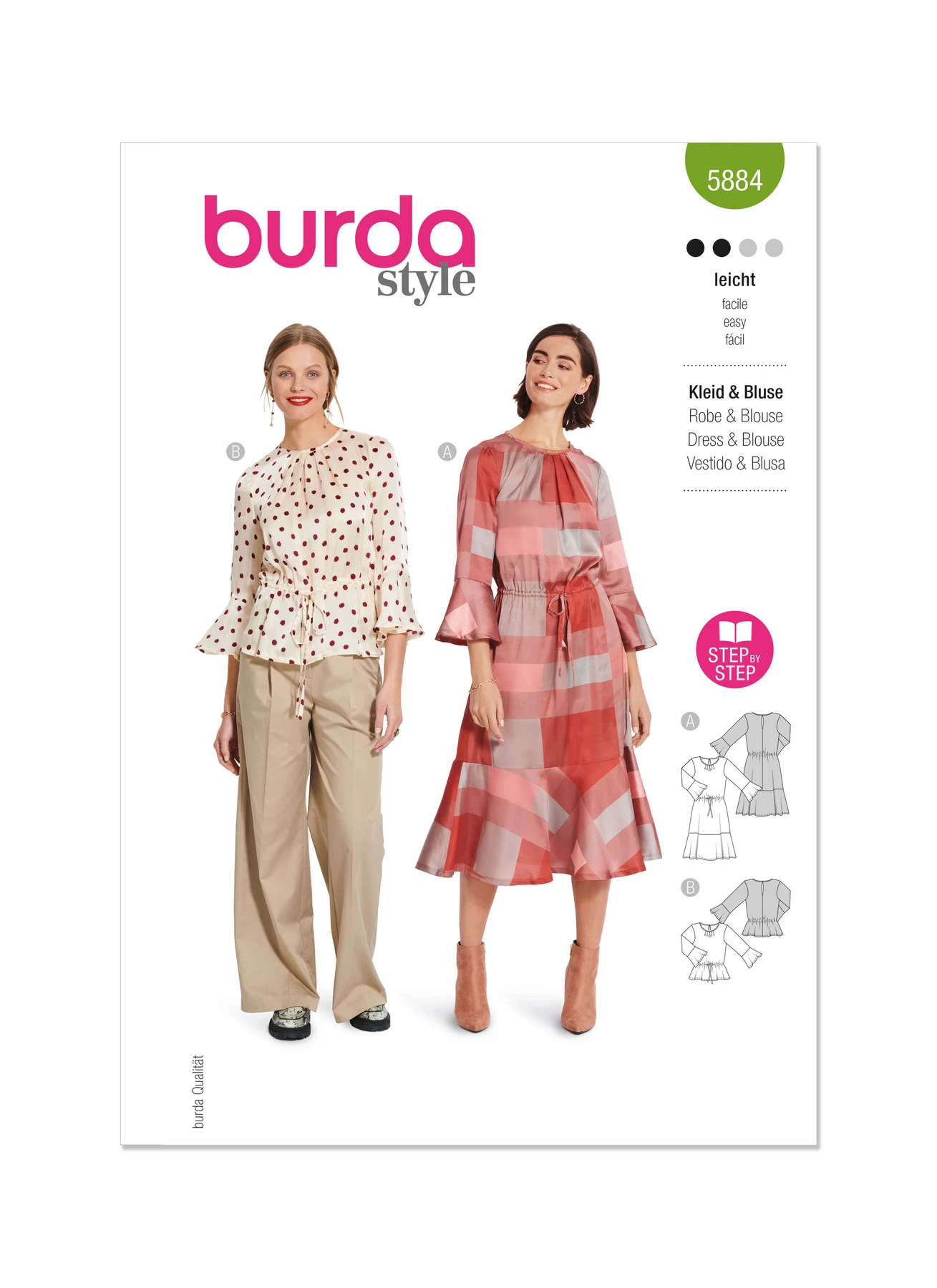 Burda Style Sewing Pattern 5884 Misses' Blouse & Dress
