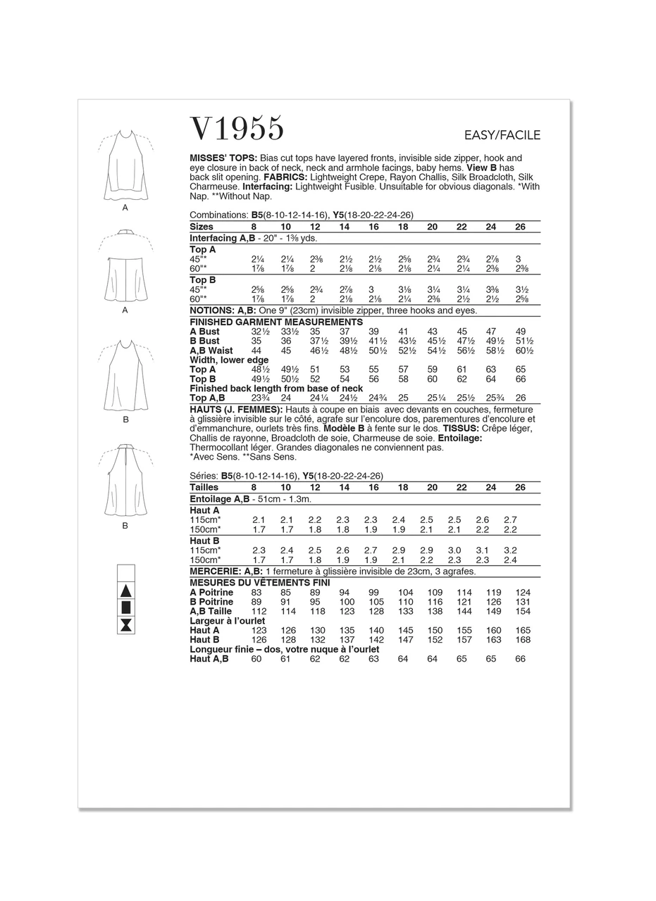 Vogue Patterns Misses Tops (PDF) 7 Vogue Patterns Misses Tops (PDF)