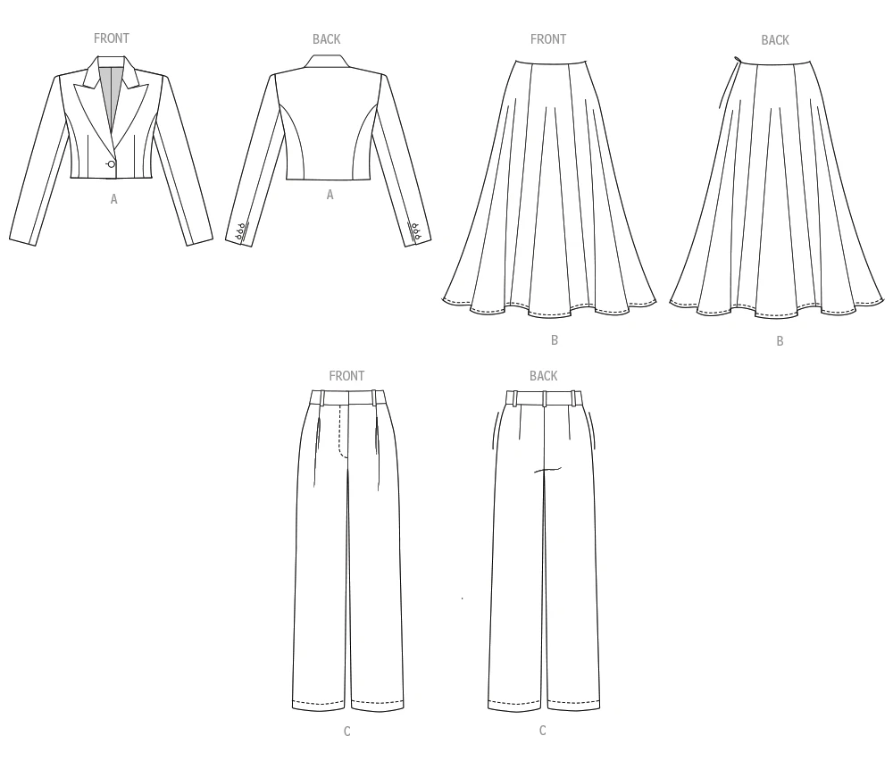 Butterick Sewing Pattern Misses' Jacket, Skirt, and Pants 7 Butterick Sewing Pattern Misses' Jacket, Skirt, and Pants