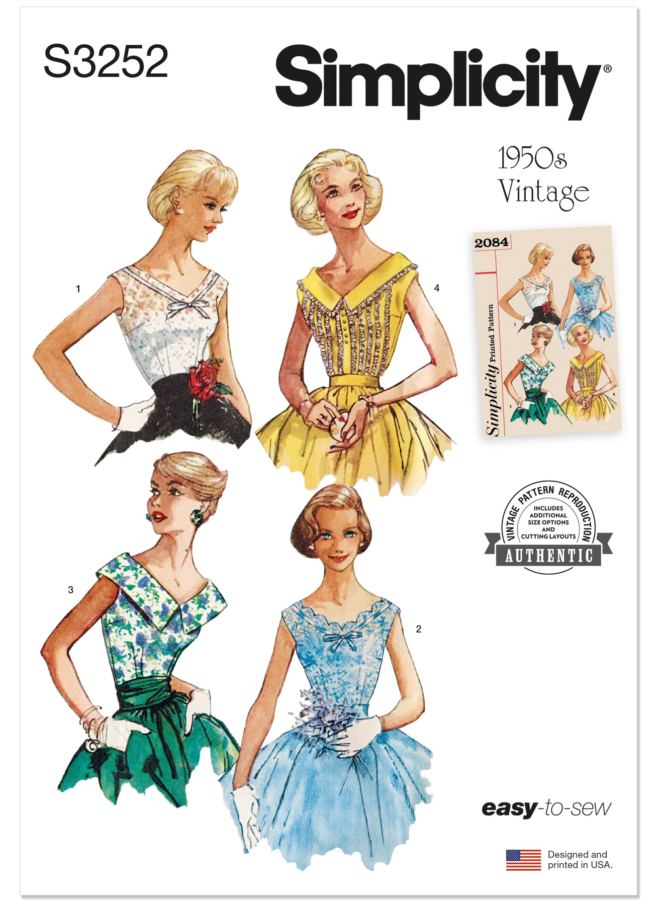 Simplicity Sewing Pattern 1950s Misses' Blouse 1 Simplicity Sewing Pattern 1950s Misses' Blouse