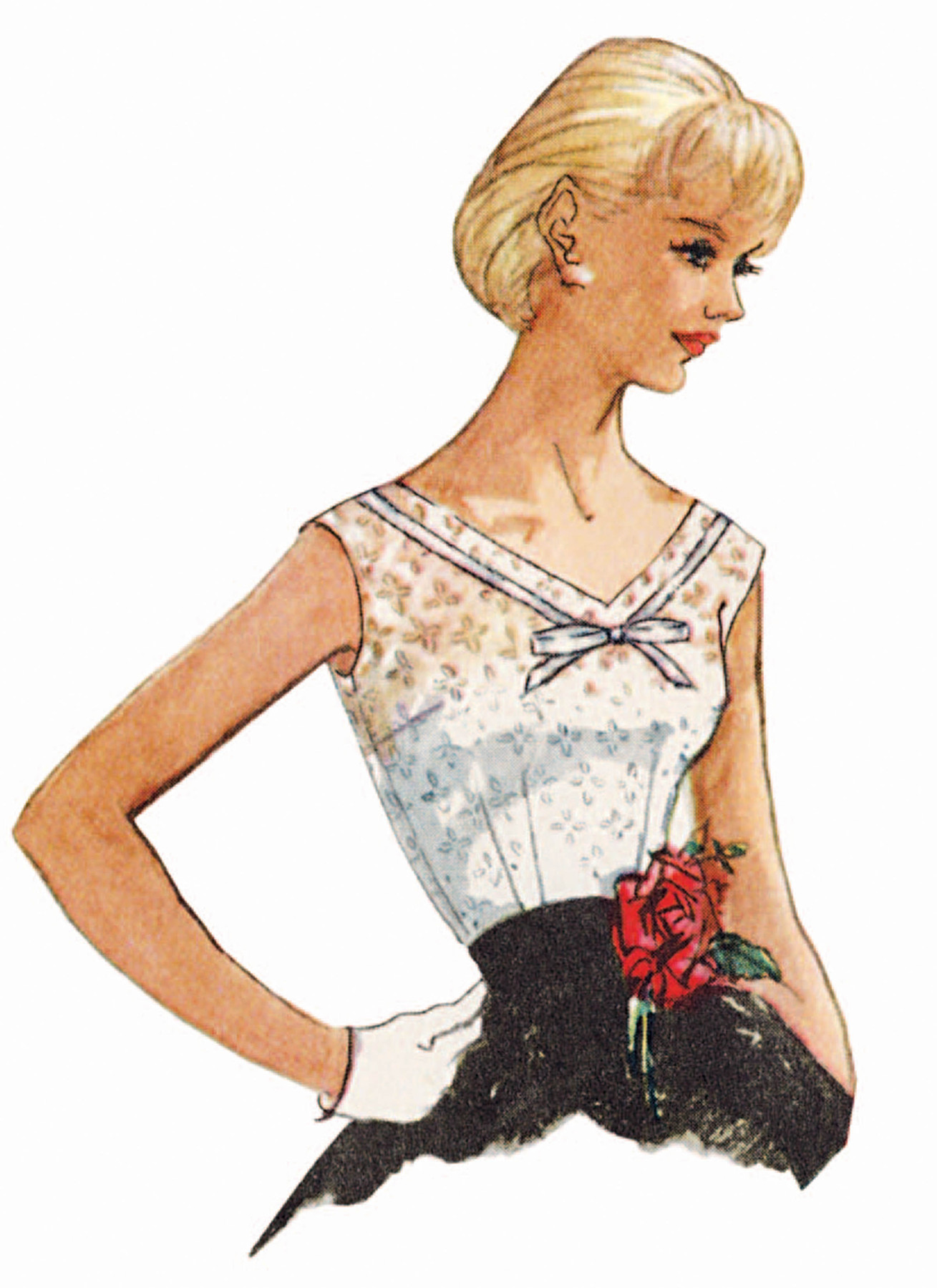 Simplicity Sewing Pattern 1950s Misses' Blouse 2 Simplicity Sewing Pattern 1950s Misses' Blouse