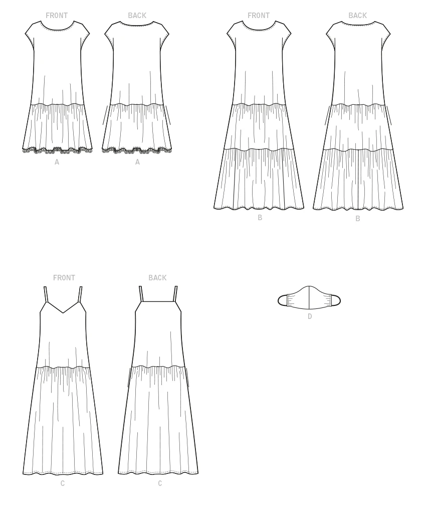 McCall's Sewing Pattern Misses' Dresses & Mask 7 McCall's Sewing Pattern Misses' Dresses & Mask