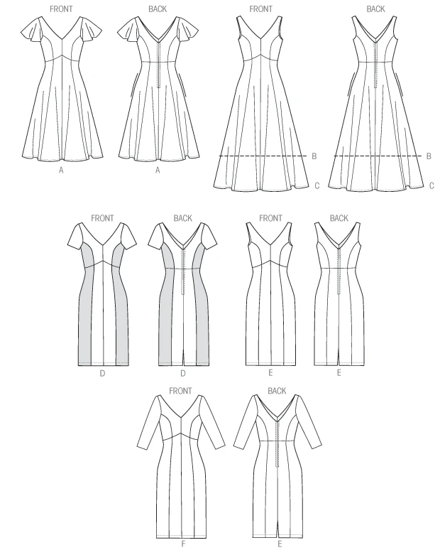 Vogue Patterns Misses' Princess Seam V-Neck Dresses 14 Vogue Patterns Misses' Princess Seam V-Neck Dresses