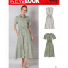 New Look Sewing Pattern Misses' Button Front Dress with Elastic Waist 14 New Look Sewing Pattern Misses' Button Front Dress with Elastic Waist