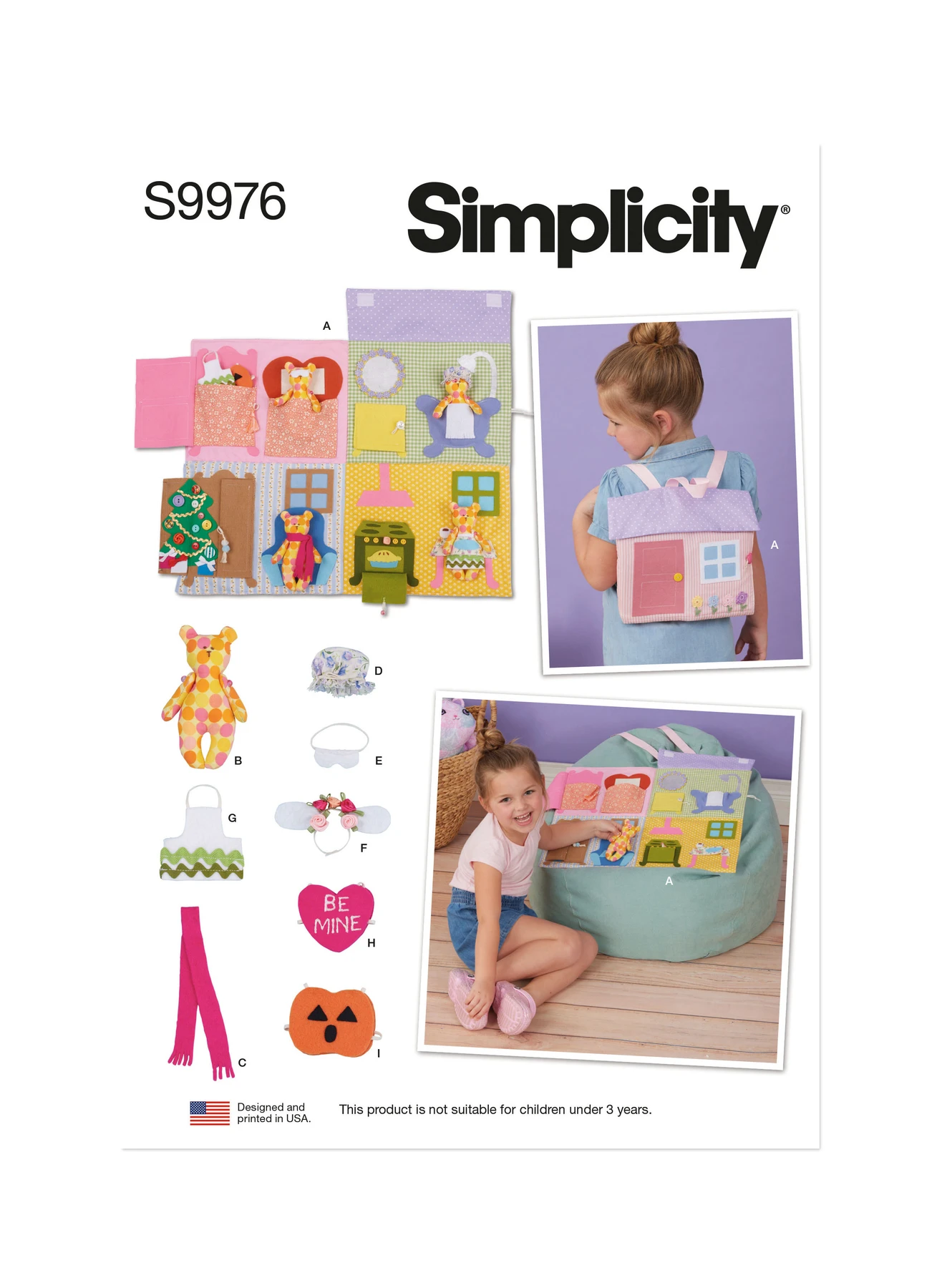 Simplicity Sewing Pattern Doll House Backpack with Bear 1 Simplicity Sewing Pattern Doll House Backpack with Bear