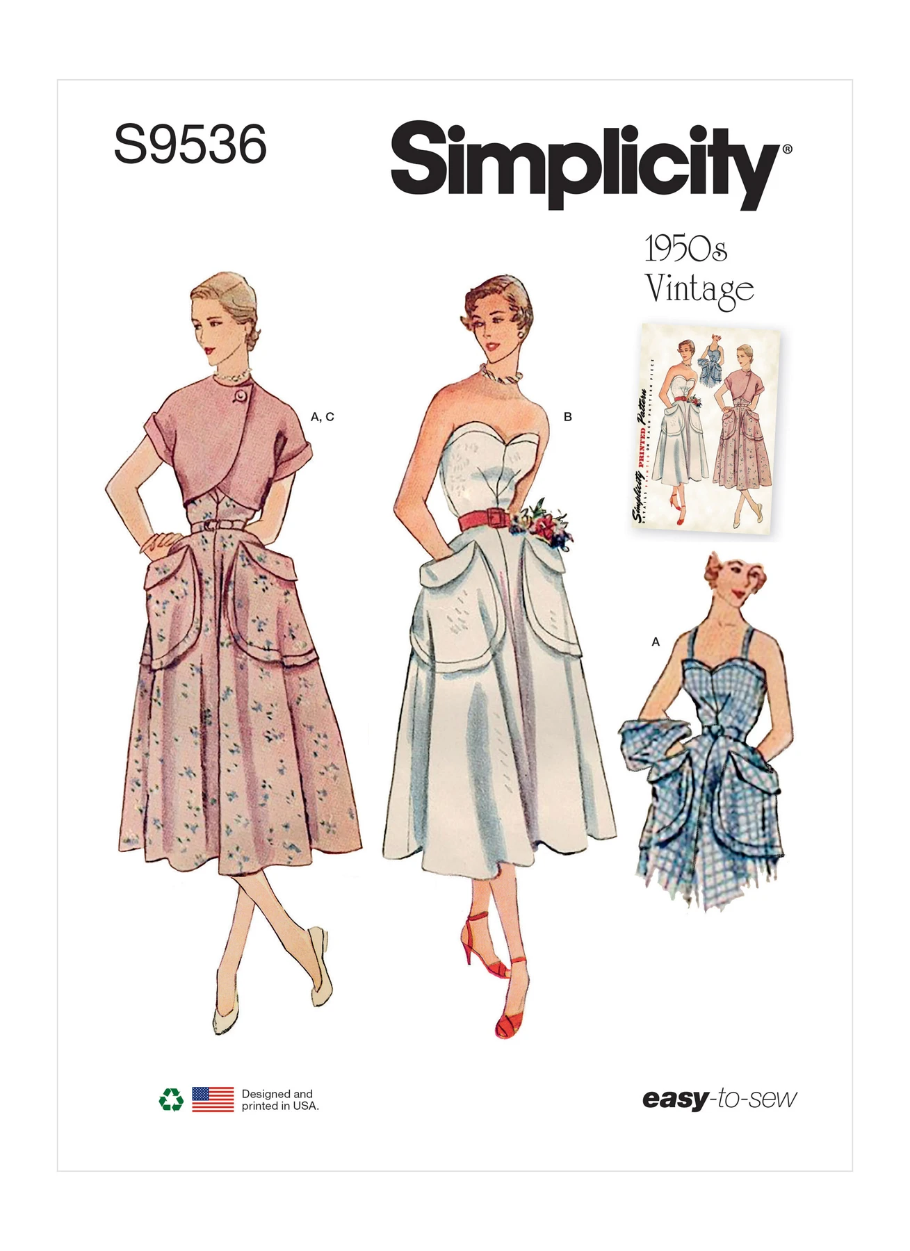 Simplicity Sewing Pattern 1950s Misses' Sundress and Bolero 1 Simplicity Sewing Pattern 1950s Misses' Sundress and Bolero