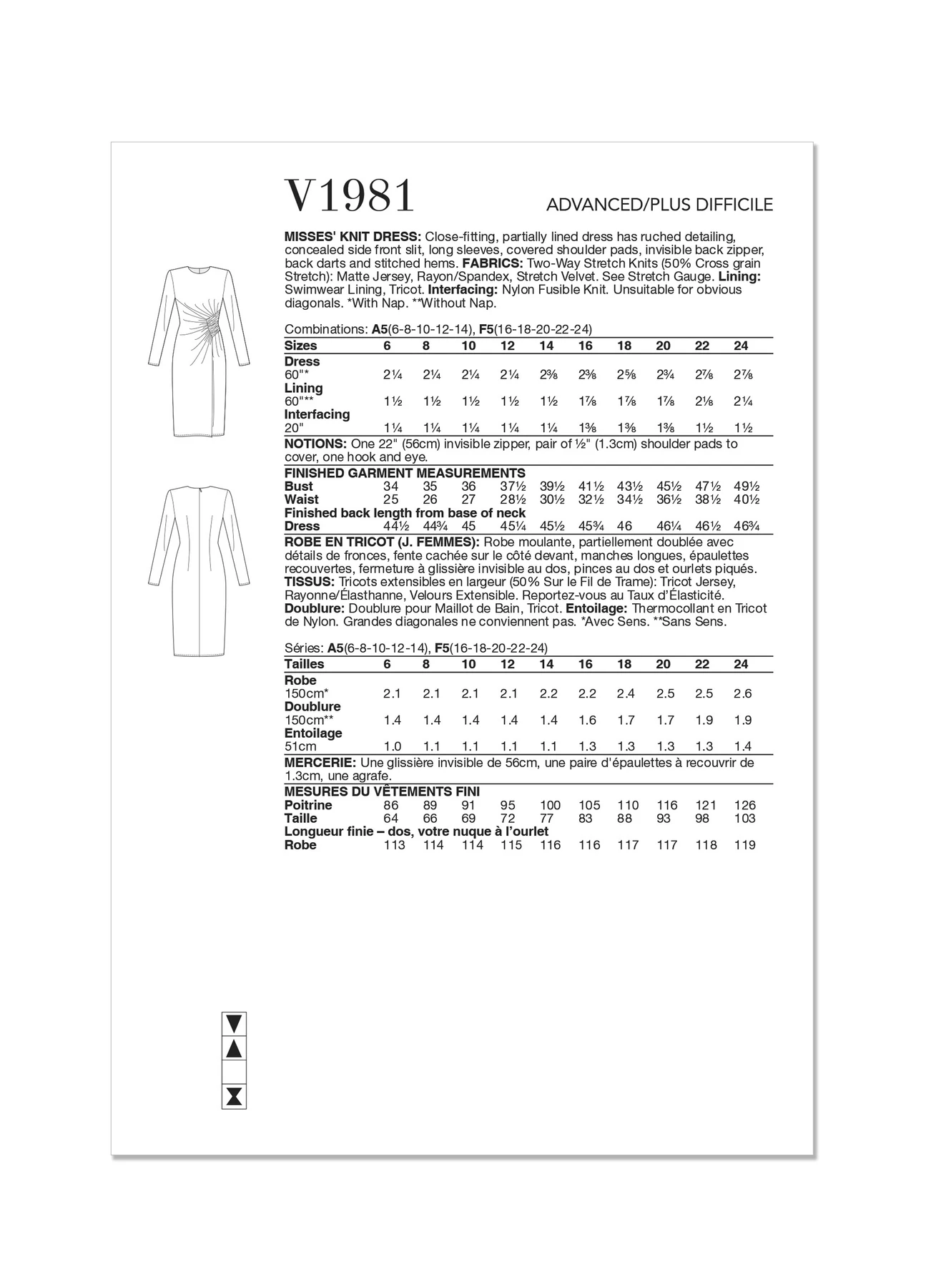Vogue Patterns Misses' Knit Dress by Badgley Mischka 5 Vogue Patterns Misses' Knit Dress by Badgley Mischka