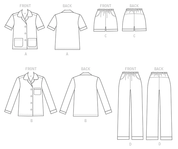 Butterick Sewing Pattern Misses' Button-Down Tops, Elastic-Waist Shorts and Pants (PDF) 5 Butterick Sewing Pattern Misses' Button-Down Tops, Elastic-Waist Shorts and Pants (PDF)