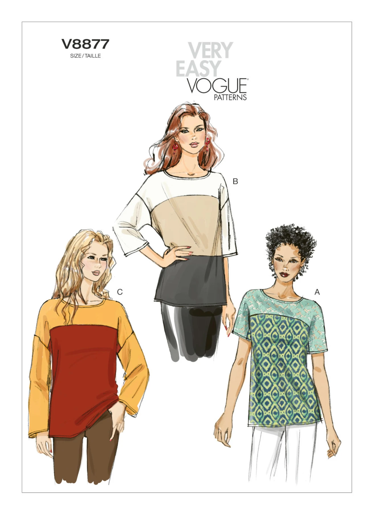 Vogue Patterns Misses' Colorblock Tops 1 Vogue Patterns Misses' Colorblock Tops