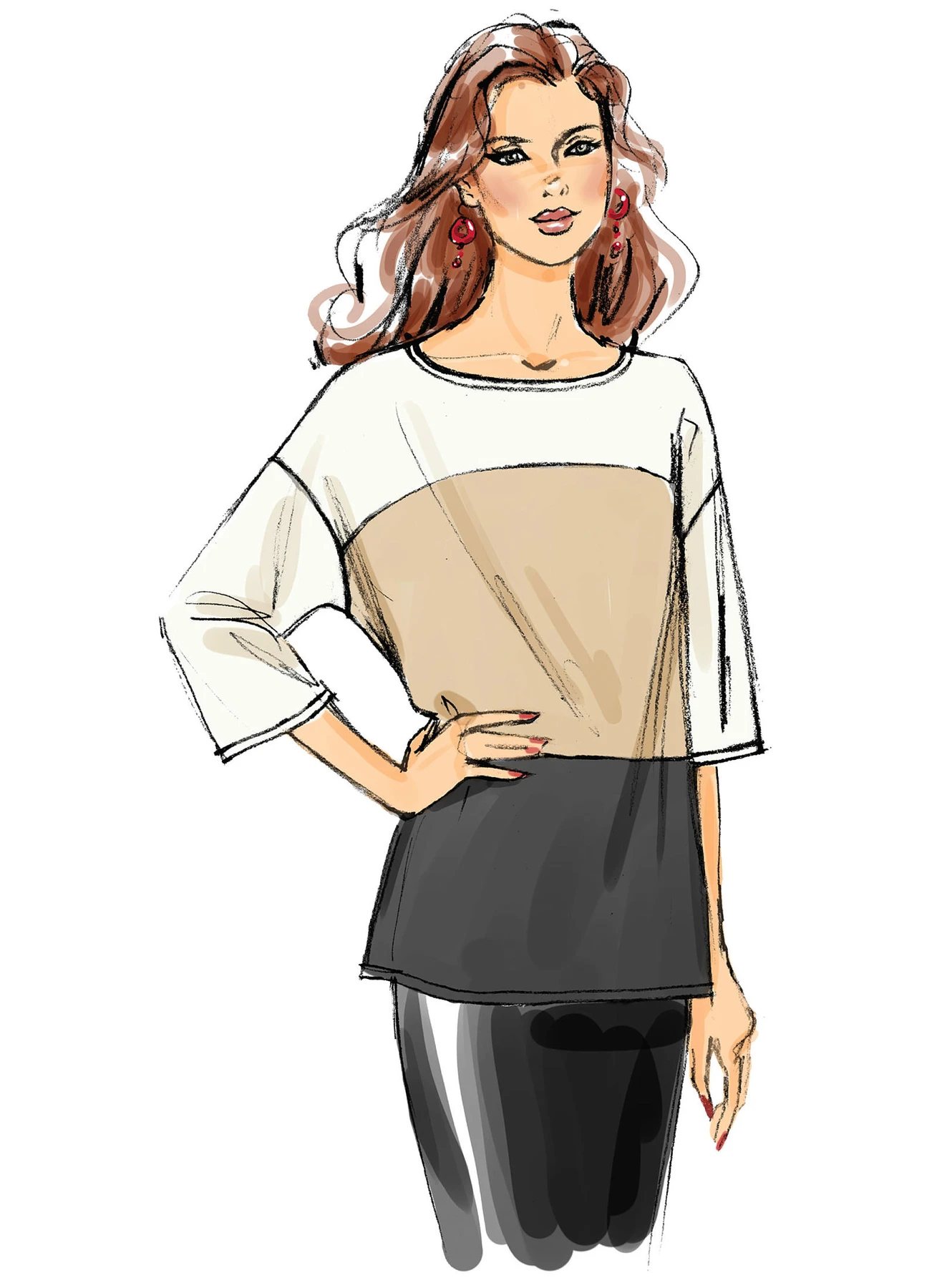 Vogue Patterns Misses' Colorblock Tops 8 Vogue Patterns Misses' Colorblock Tops
