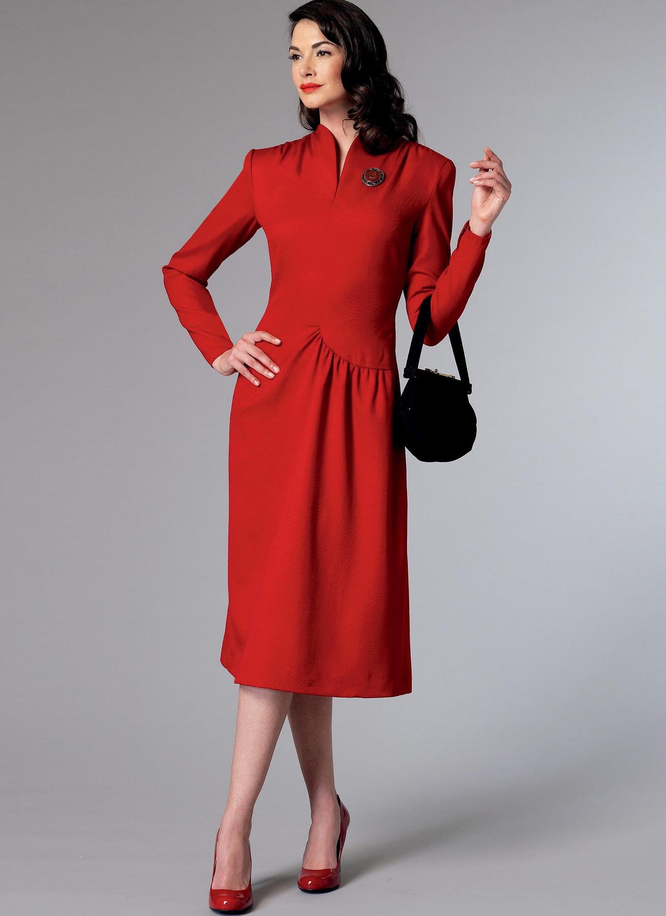 Butterick Sewing Pattern 1940s Misses' Swan-Neck or Shawl Collar Dresses with Asymmetrical Gathers (PDF) 2 Butterick Sewing Pattern 1940s Misses' Swan-Neck or Shawl Collar Dresses with Asymmetrical Gathers (PDF)