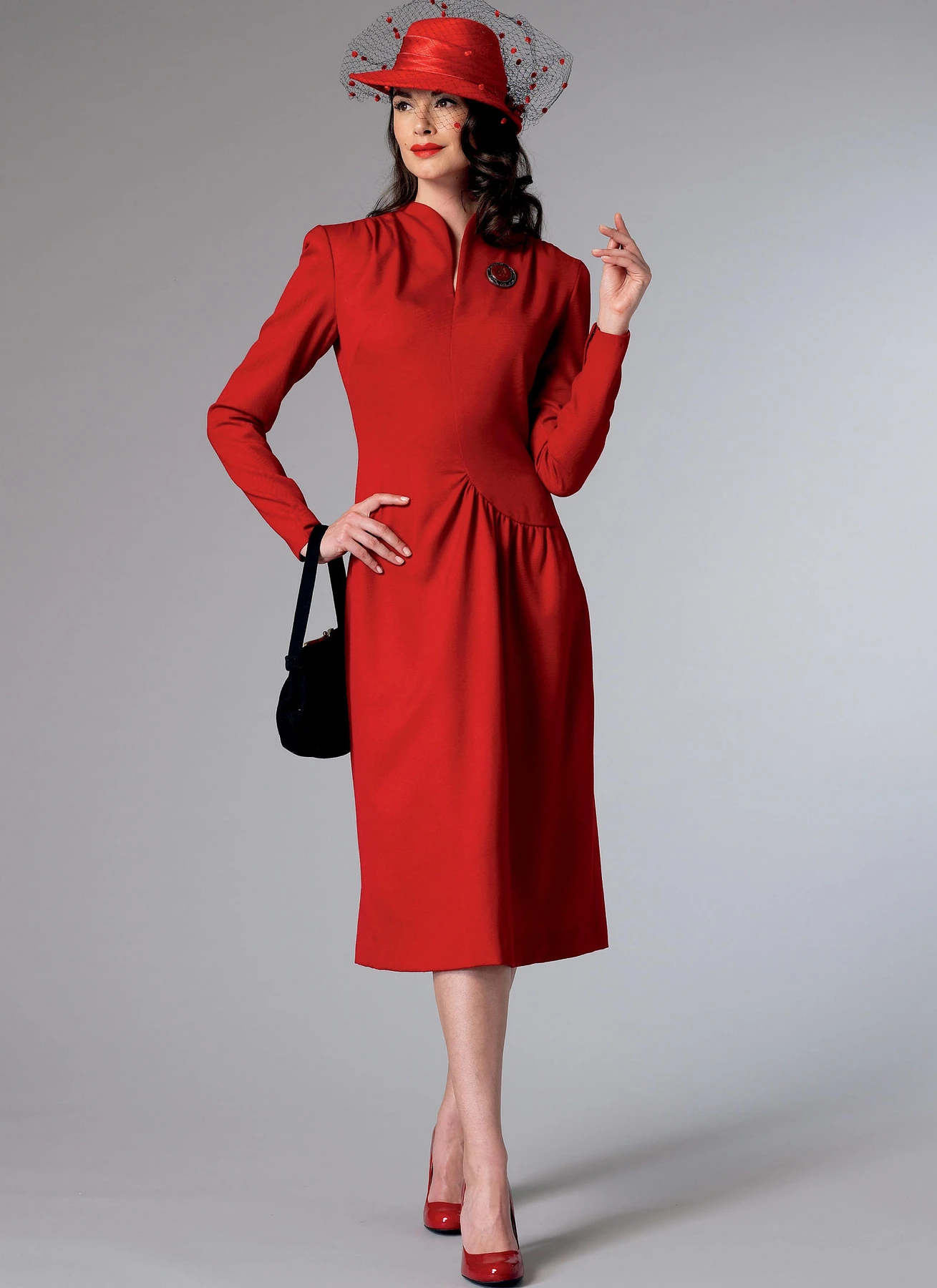 Butterick Sewing Pattern 1940s Misses' Swan-Neck or Shawl Collar Dresses with Asymmetrical Gathers (PDF) 6 Butterick Sewing Pattern 1940s Misses' Swan-Neck or Shawl Collar Dresses with Asymmetrical Gathers (PDF)