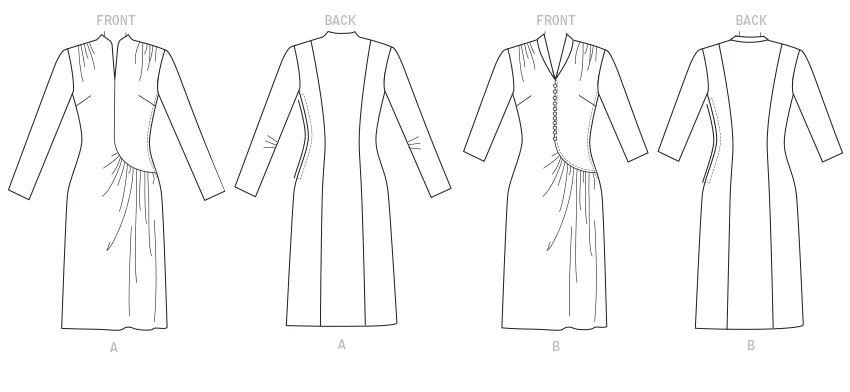 Butterick Sewing Pattern 1940s Misses' Swan-Neck or Shawl Collar Dresses with Asymmetrical Gathers (PDF) 8 Butterick Sewing Pattern 1940s Misses' Swan-Neck or Shawl Collar Dresses with Asymmetrical Gathers (PDF)
