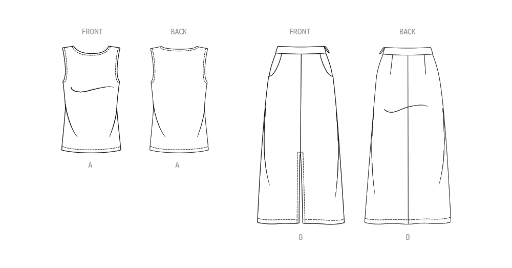 New Look Sewing Pattern Misses' Top and Skirt 8 New Look Sewing Pattern Misses' Top and Skirt