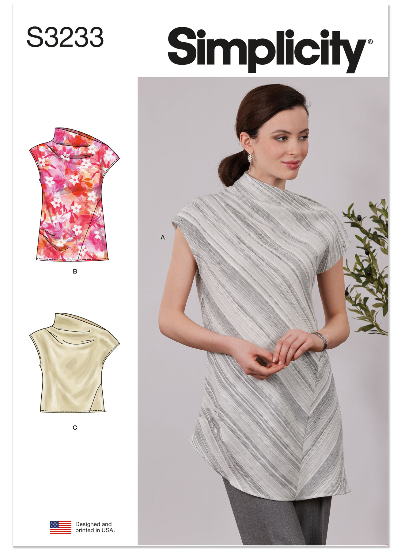 Simplicity Sewing Pattern Misses' Draped Top in Three Lengths 1 Simplicity Sewing Pattern Misses' Draped Top in Three Lengths