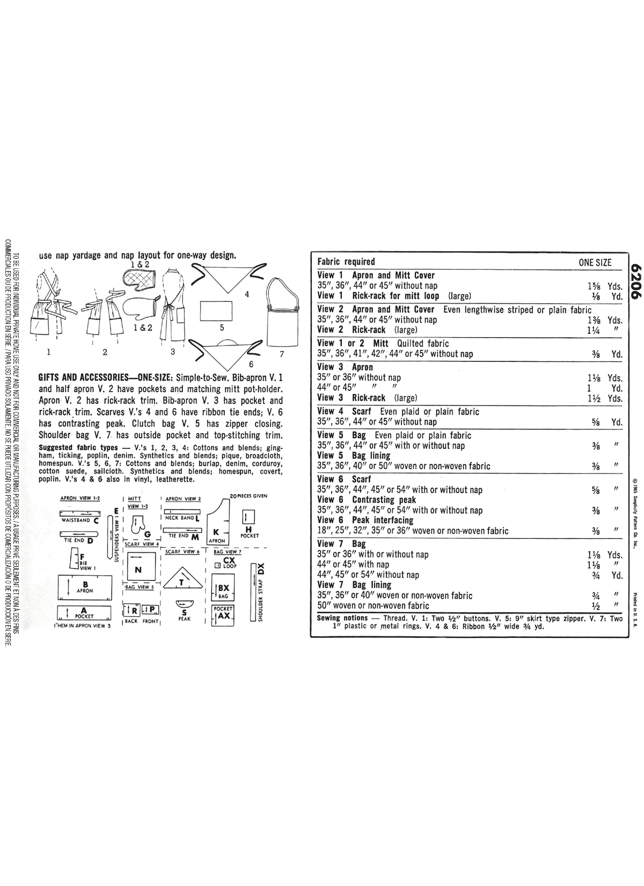 Simplicity Sewing Pattern 1960s Vintage Gifts and Kitchen Accessories 5 Simplicity Sewing Pattern 1960s Vintage Gifts and Kitchen Accessories