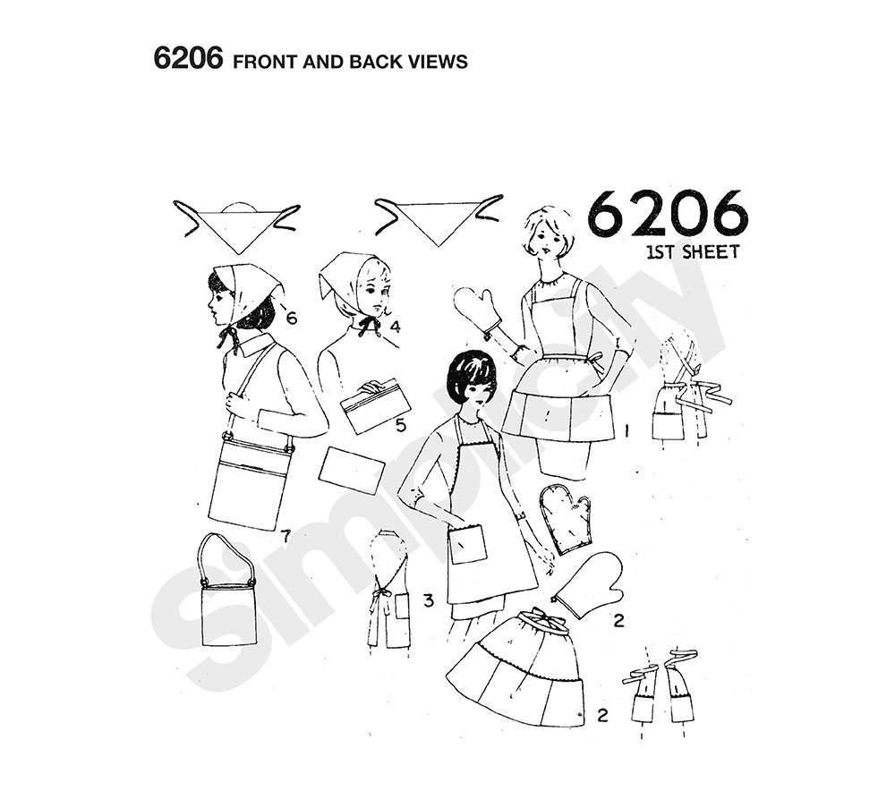 Simplicity Sewing Pattern 1960s Vintage Gifts and Kitchen Accessories 6 Simplicity Sewing Pattern 1960s Vintage Gifts and Kitchen Accessories