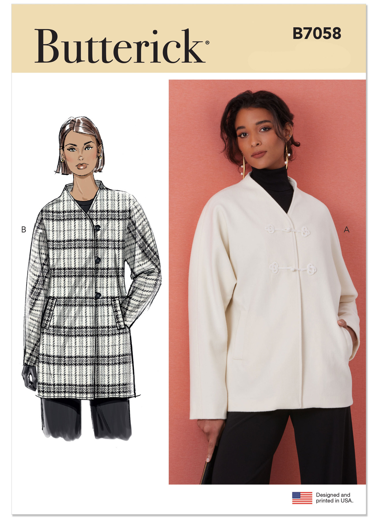 Butterick Sewing Pattern Misses' Jacket in Two Lengths 1 Butterick Sewing Pattern Misses' Jacket in Two Lengths