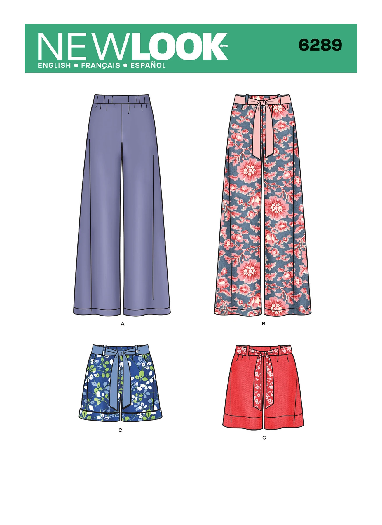 New Look Sewing Pattern Misses' Pull-on Pants or Shorts and Tie Belt 1 New Look Sewing Pattern Misses' Pull-on Pants or Shorts and Tie Belt