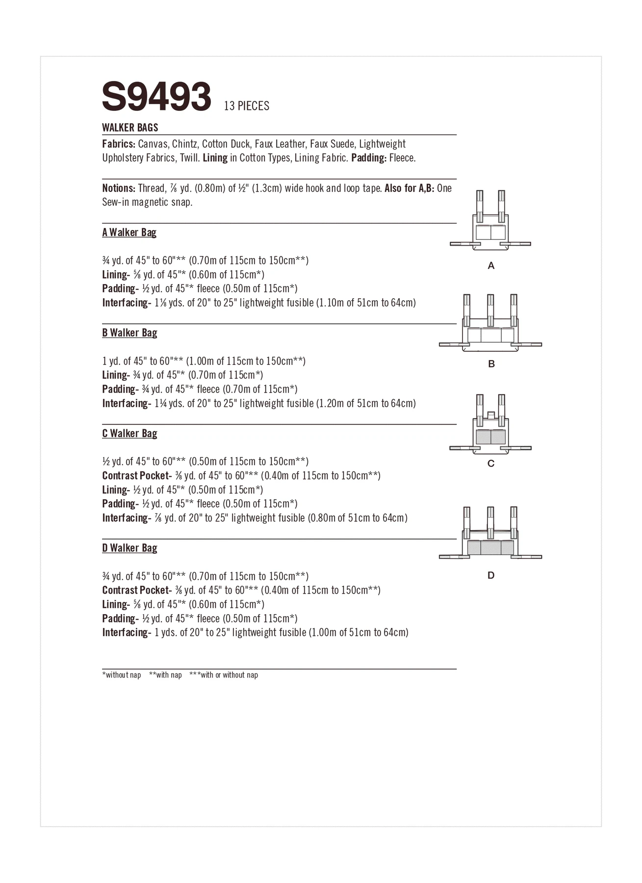 Simplicity Sewing Pattern Walker Bags 6 Simplicity Sewing Pattern Walker Bags