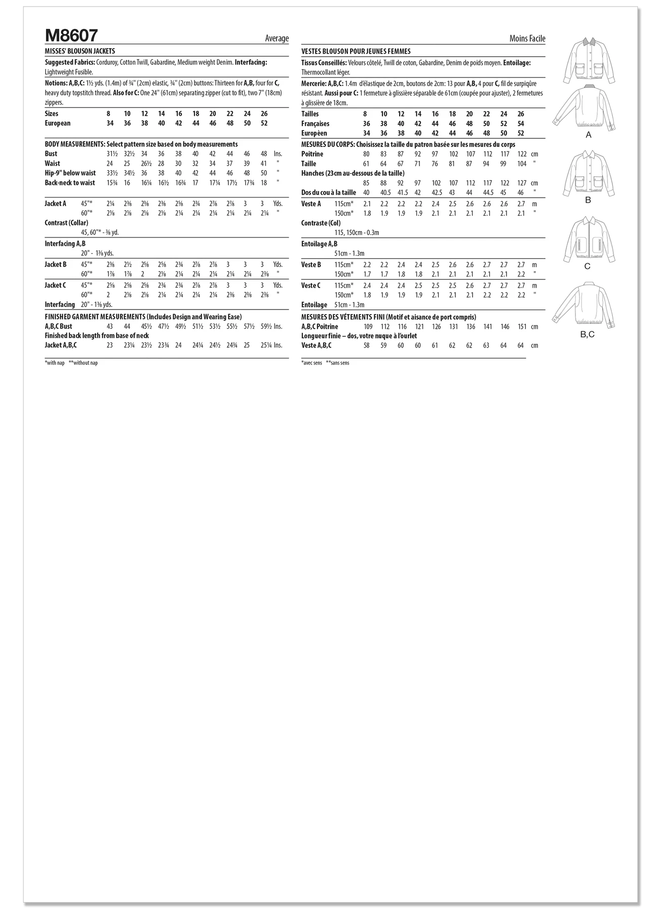 McCall's Sewing Pattern Misses' Blouson Jackets (PDF) 7 McCall's Sewing Pattern Misses' Blouson Jackets (PDF)