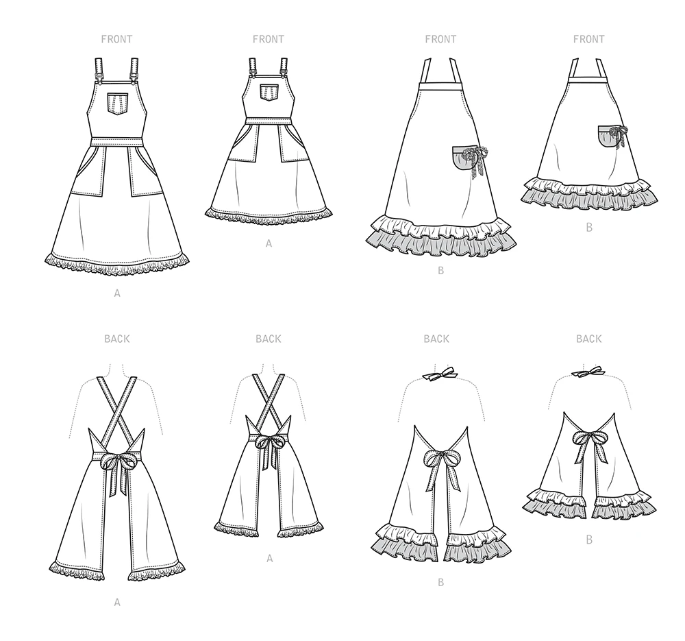 Simplicity Sewing Pattern Aprons for Misses, Children & 18" Doll 5 Simplicity Sewing Pattern Aprons for Misses, Children & 18" Doll