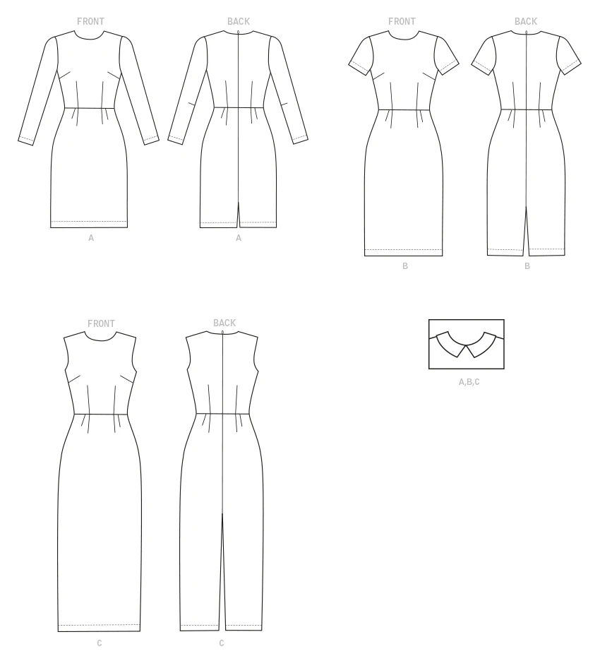 Butterick Sewing Pattern Misses' Fit Pattern Dresses & Optional Collar (PDF) 7 Butterick Sewing Pattern Misses' Fit Pattern Dresses & Optional Collar (PDF)